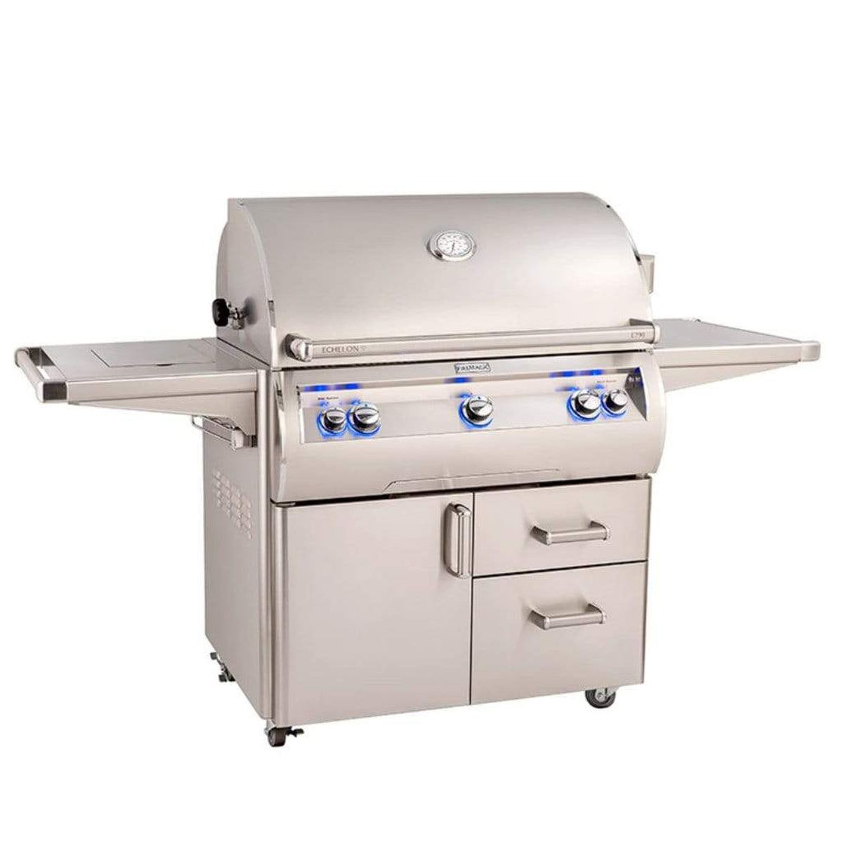 Fire Magic Echelon Diamond 36-Inch 3-Burner Built-In Gas Grill with Side Burner, Rotisserie, and Analog Thermometer