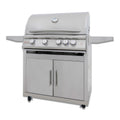Blaze Premium LTE+ 32-Inch 4-Burner Freestanding Propane Gas Grill with Rear Infrared Burner and Integrated Lighting System