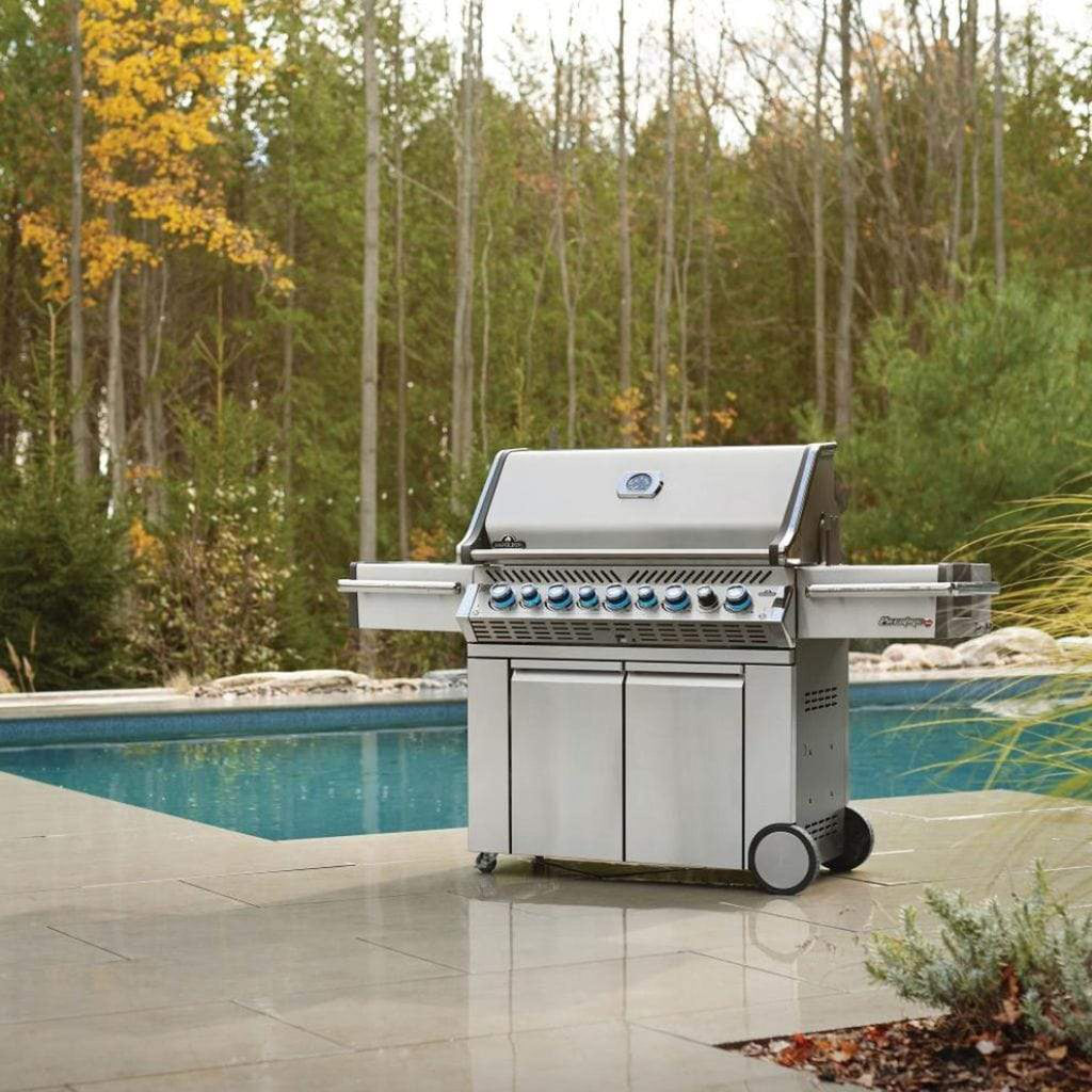 Napoleon Prestige PRO 665 77-Inch Freestanding Propane Gas Grill with Infrared Side and Rear Burners