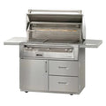 Alfresco Luxury 42-Inch Signal Grey Gloss Natural Gas Grill with SearZone and Deluxe Cart (2 Burners + 1 Sear Burner)