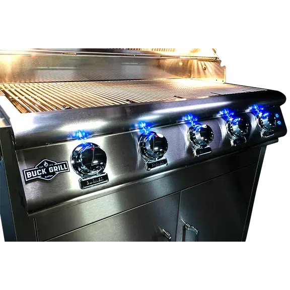 Buck Grill 40-Inch 5-Burner Freestanding Propane Gas Grill with Portable Cart