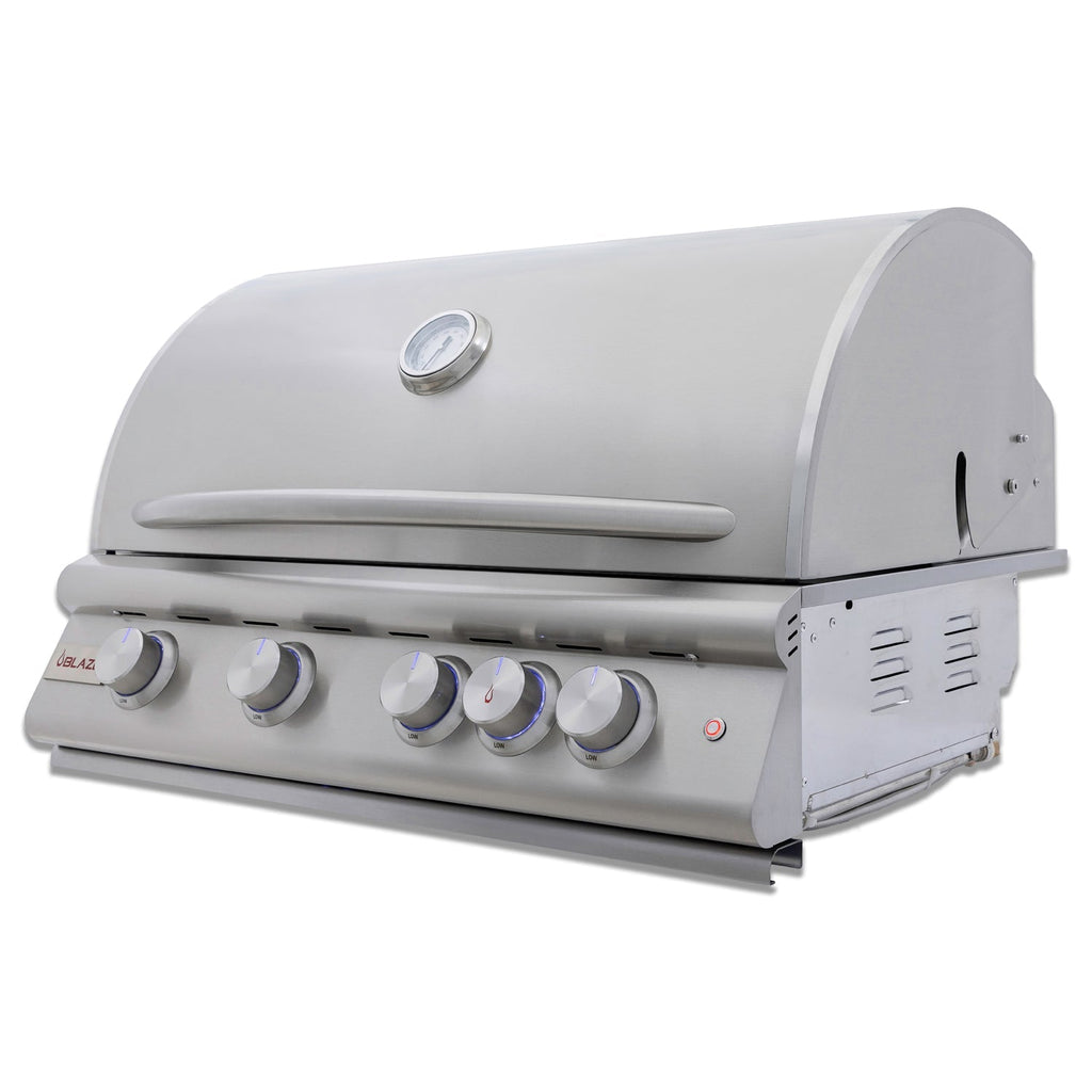Blaze Premium LTE+ 32-Inch 4-Burner Freestanding Propane Gas Grill with Rear Infrared Burner and Integrated Lighting System