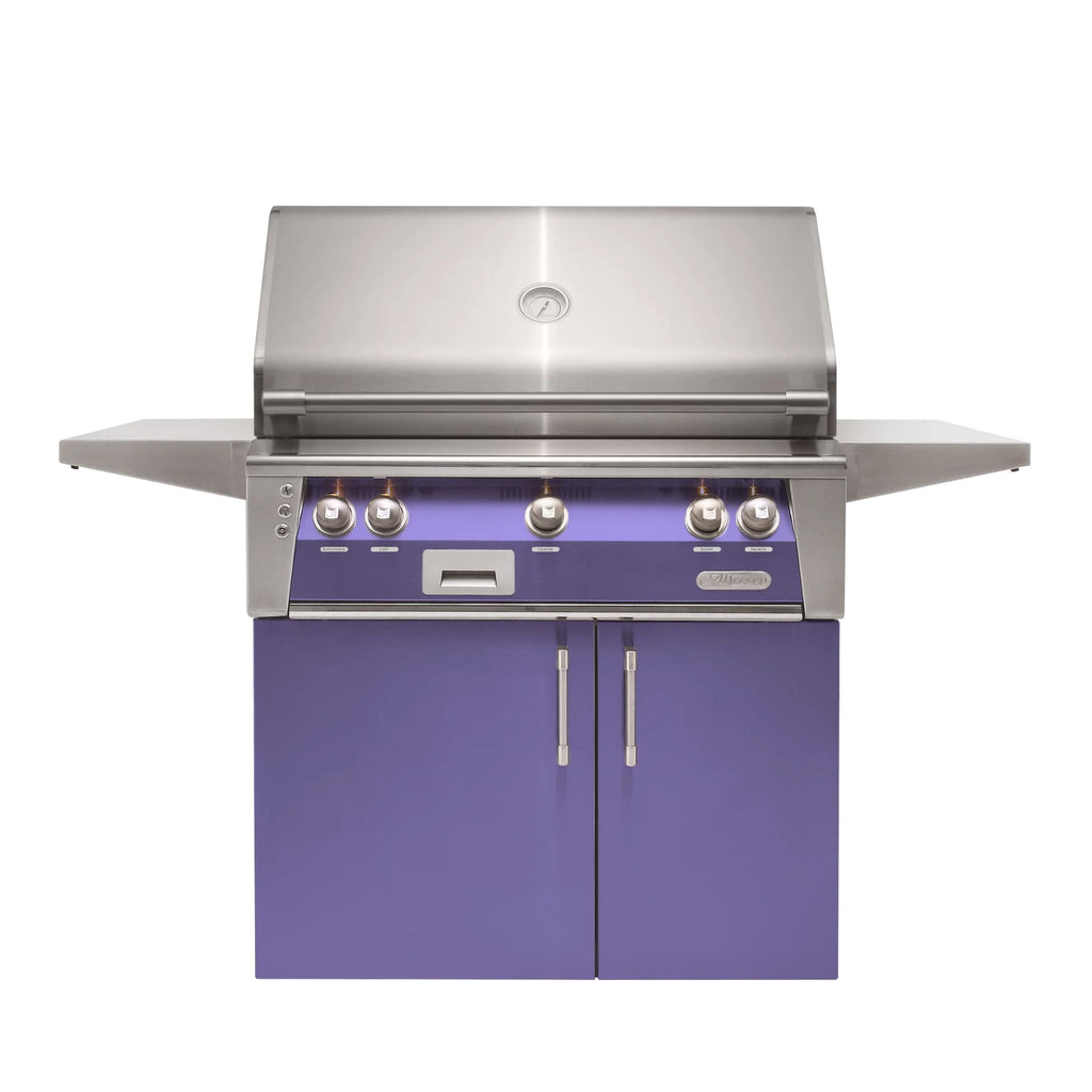 Alfresco 30-Inch Luxury Natural Gas Grill with Cart - 2-Burner, Blue Lilac Gloss Finish