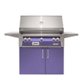 Alfresco 30-Inch Luxury Natural Gas Grill with Cart - 2-Burner, Blue Lilac Gloss Finish