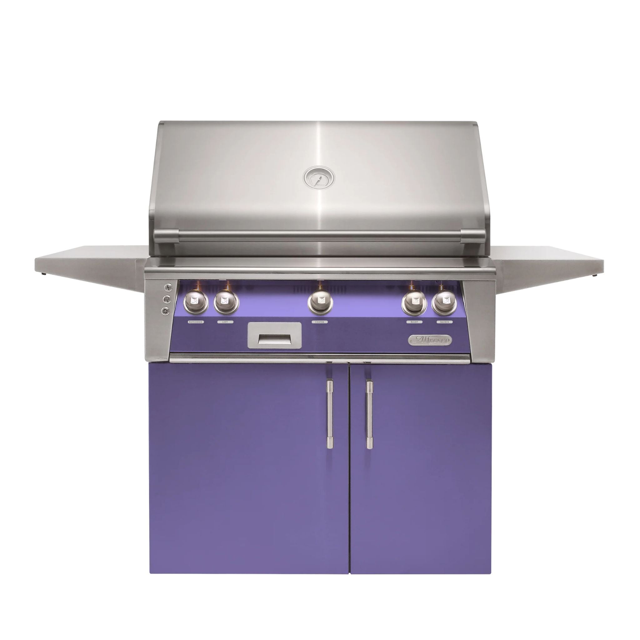 Alfresco 30-Inch Luxury Natural Gas Grill with Cart - 2-Burner, Blue Lilac Gloss Finish