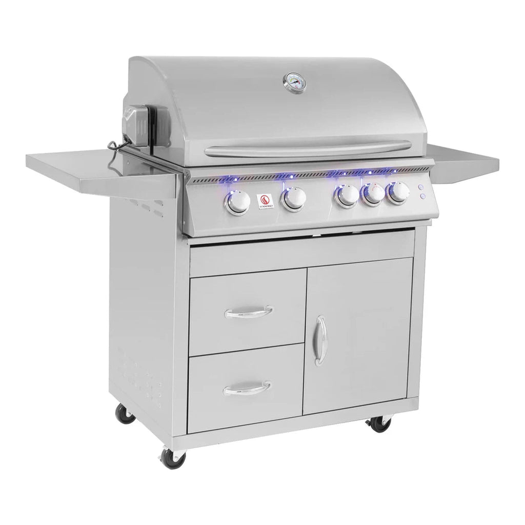 Summerset Sizzler Pro 32-Inch 4-Burner Freestanding Stainless Steel Gas Grill