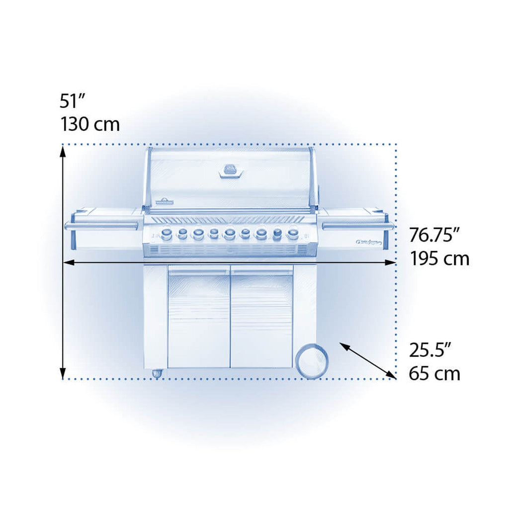 Napoleon Prestige PRO 665 77-Inch Freestanding Natural Gas Grill with Infrared Side and Rear Burners