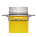 Alfresco 30-Inch Luxury Liquid Propane Grill with SearZone Burner and Cart - Traffic Yellow Gloss Finish
