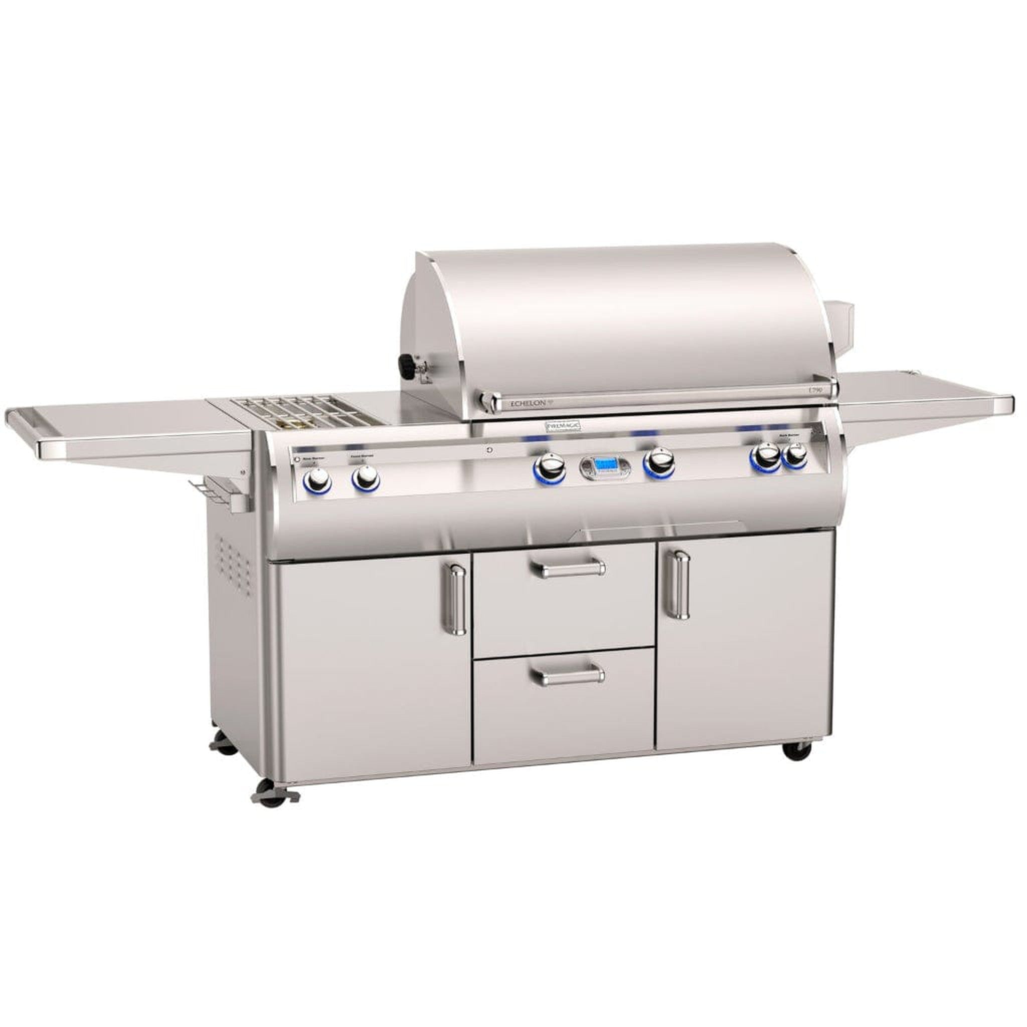 Fire Magic Echelon Diamond E790s 36-Inch 3-Burner Built-In Gas Grill with Double Side Burner, Rotisserie, and Digital Thermometer
