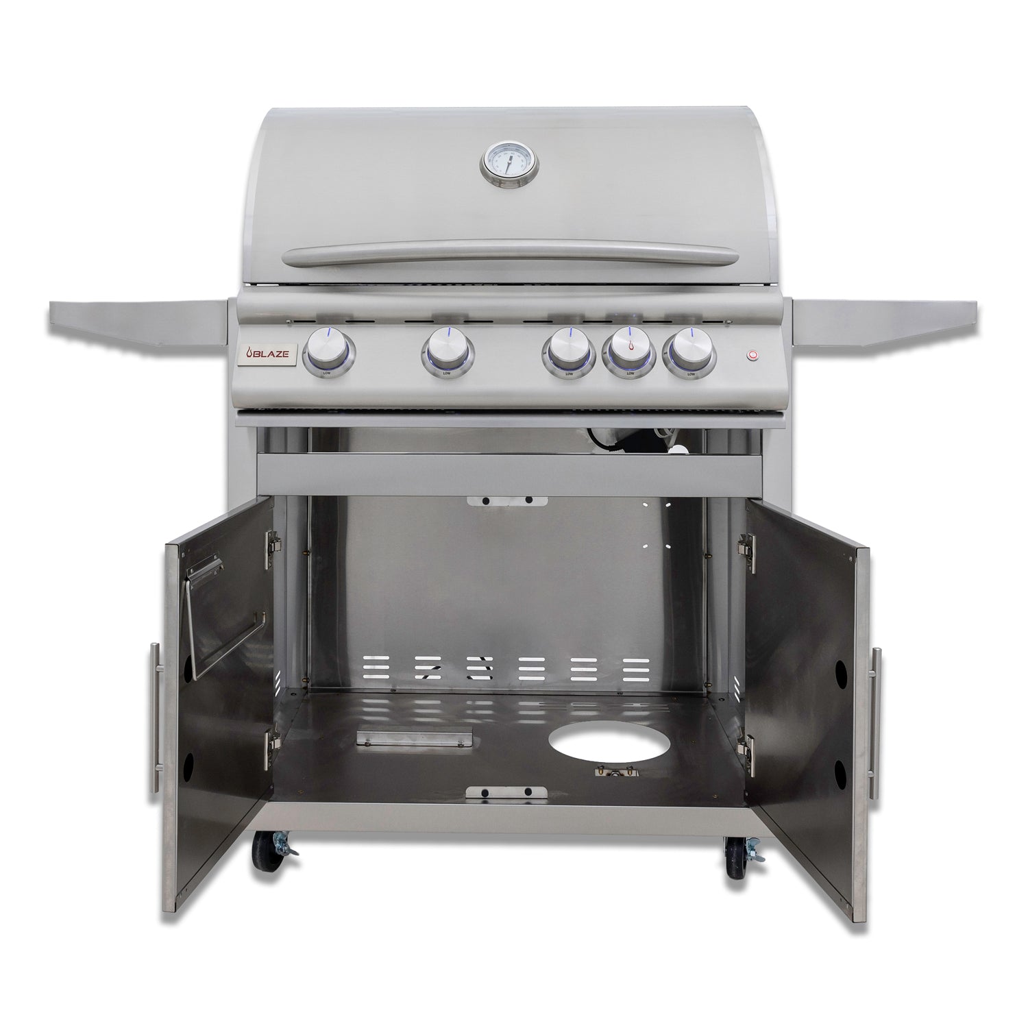 Blaze Premium LTE+ 32-Inch 4-Burner Freestanding Propane Gas Grill with Rear Infrared Burner and Integrated Lighting System