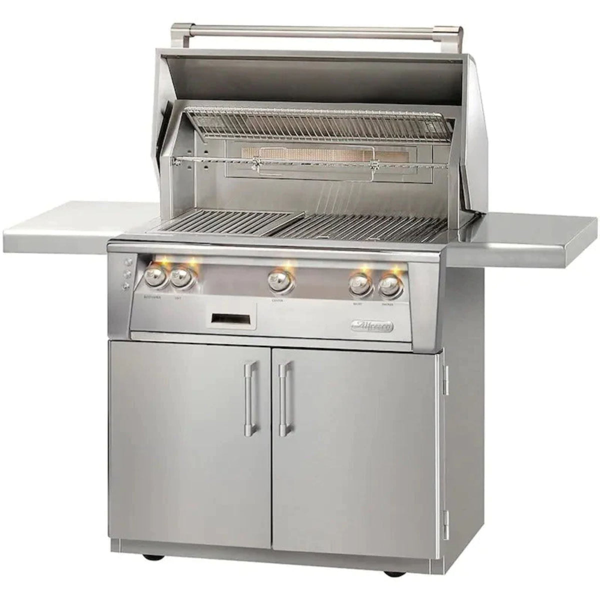Alfresco Luxury 36-Inch Stainless Steel Natural Gas Grill with Cart, 2 Main Burners and 1 SearZone Burner