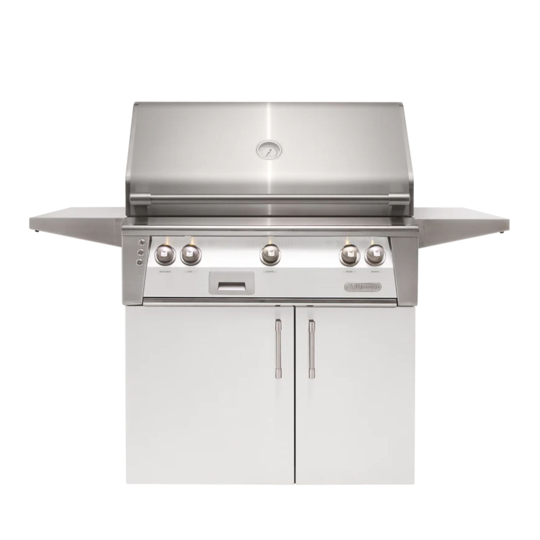Alfresco 36-Inch Luxury 3-Burner Natural Gas Grill with Cart, Signal White Gloss Finish