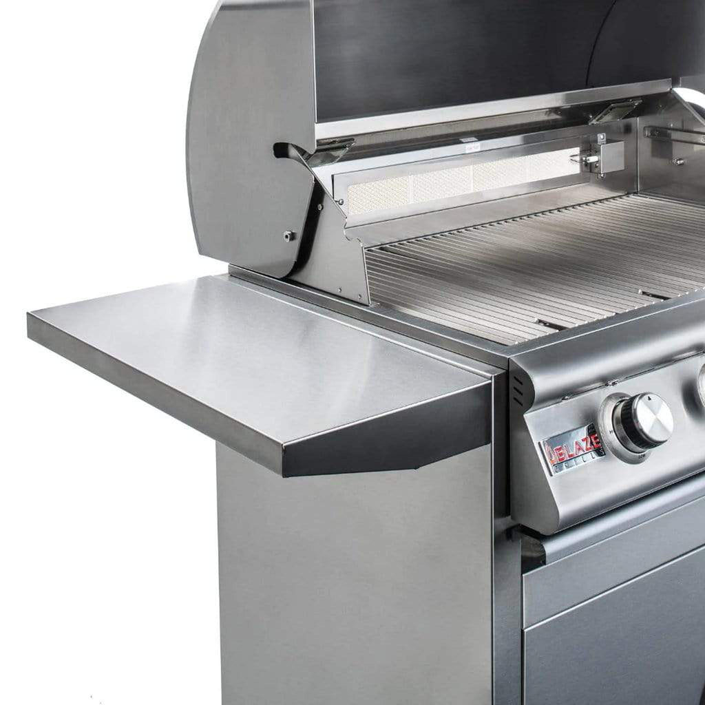Blaze Premium LTE 32-Inch 4-Burner Marine-Grade Stainless Steel Freestanding Gas Grill with Rear Infrared Burner and Integrated Grill Lights