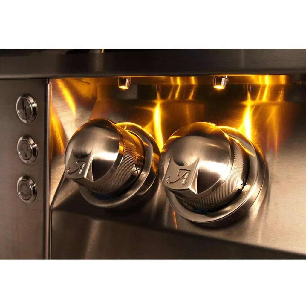 Alfresco 42-Inch Luxury Liquid Propane Grill with Refrigerated Cart, 2 Burners and 1 SearZone Burner, Jet Black Gloss Finish