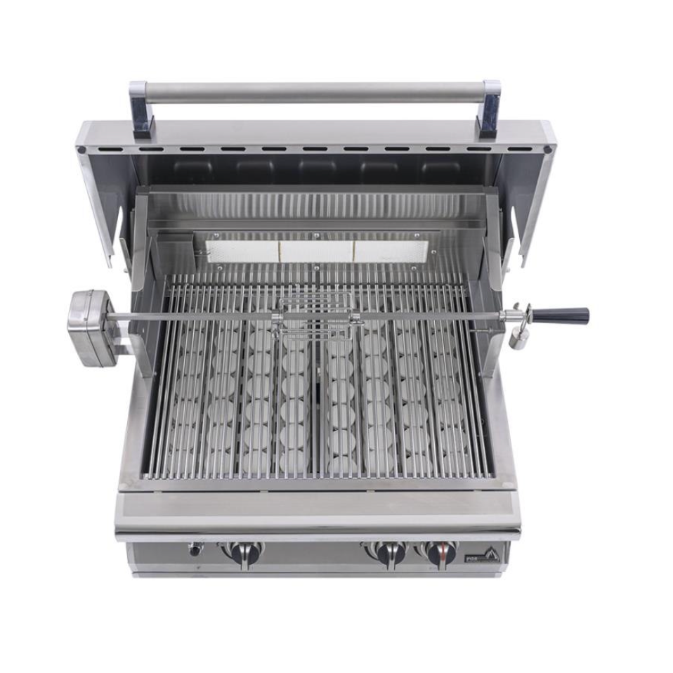 PGS Newport 30-Inch Built-In Natural Gas Grill Head with Integrated 60-Minute Safety Timer
