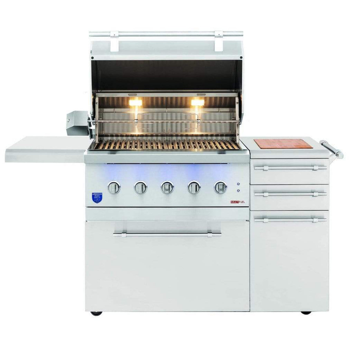 Summerset Encore Series 36-Inch 5-Burner American Made Freestanding Hybrid Gas and Charcoal Grill