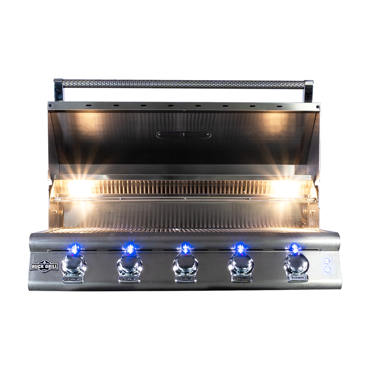 Buck Grill 40-Inch 5-Burner Freestanding Propane Gas Grill with Portable Cart