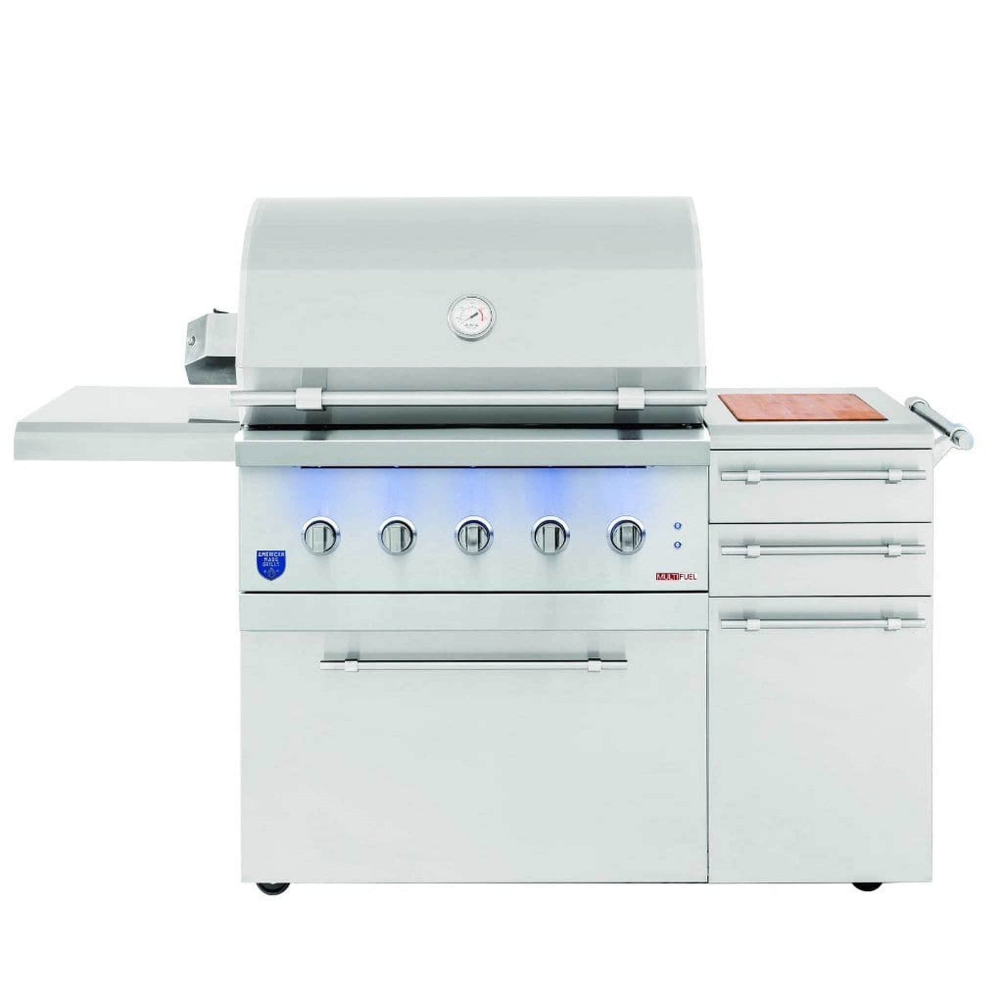 Summerset Encore Series 36-Inch 5-Burner American Made Freestanding Hybrid Gas and Charcoal Grill