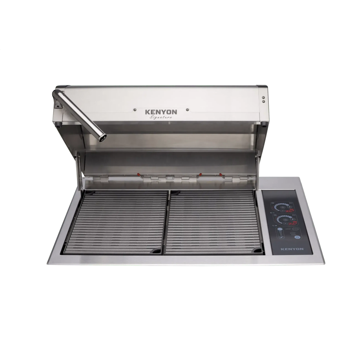Kenyon Signature 30-Inch Built-In 2-Burner Electric Grill, 240V with IntelliKEN Touch Controls and Stainless Steel Lid