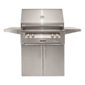 Alfresco Luxury 30-Inch Signal Grey Gloss Liquid Propane Grill with SearZone and Cart - 1 Standard Burner and 1 Sear Burner