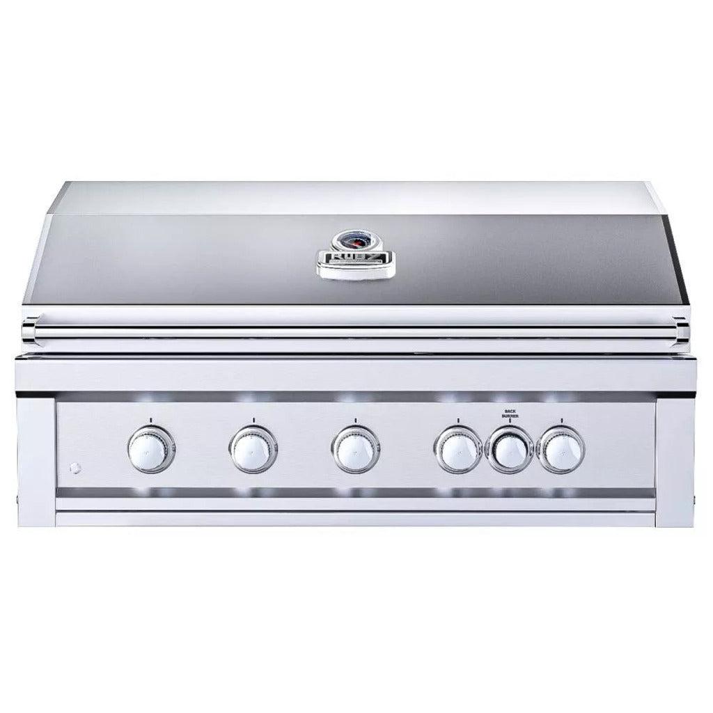 Sunstone Ruby Series 42-Inch 5-Burner Pro-Sear Stainless Steel Drop-In Propane Gas Grill with Infrared Burner, Rotisserie Kit, and LED Lighting