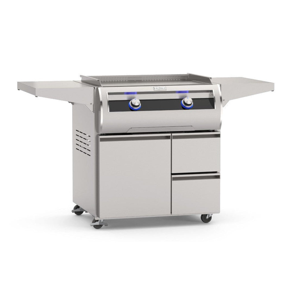 Fire Magic Echelon E660i 30-Inch Built-In Propane Gas Gourmet Griddle with Black Glass Finish