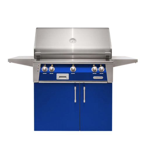 Alfresco 30-Inch 2-Burner Liquid Propane Grill with Cart - Ultramarine Blue Gloss Finish