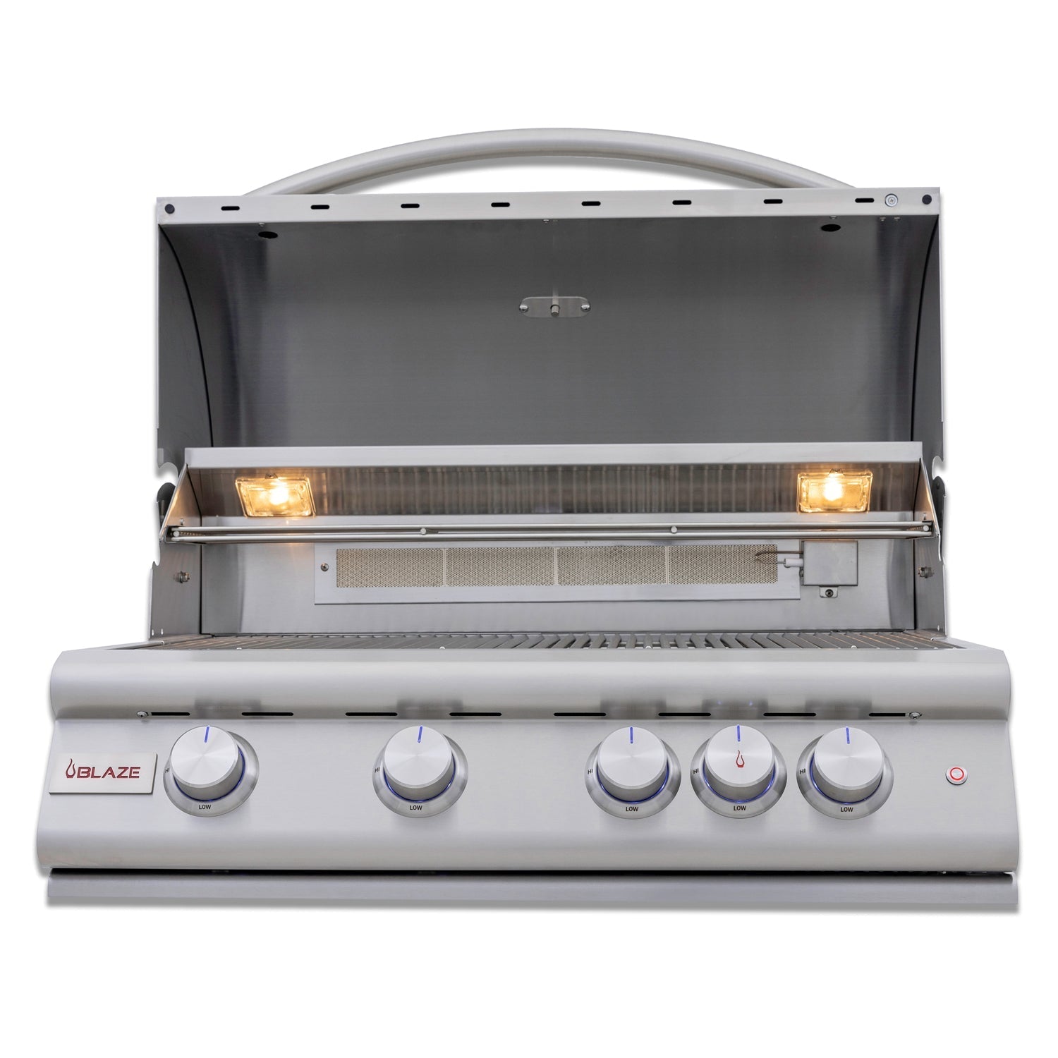 Blaze Premium LTE+ 32-Inch 4-Burner Freestanding Propane Gas Grill with Rear Infrared Burner and Integrated Lighting System