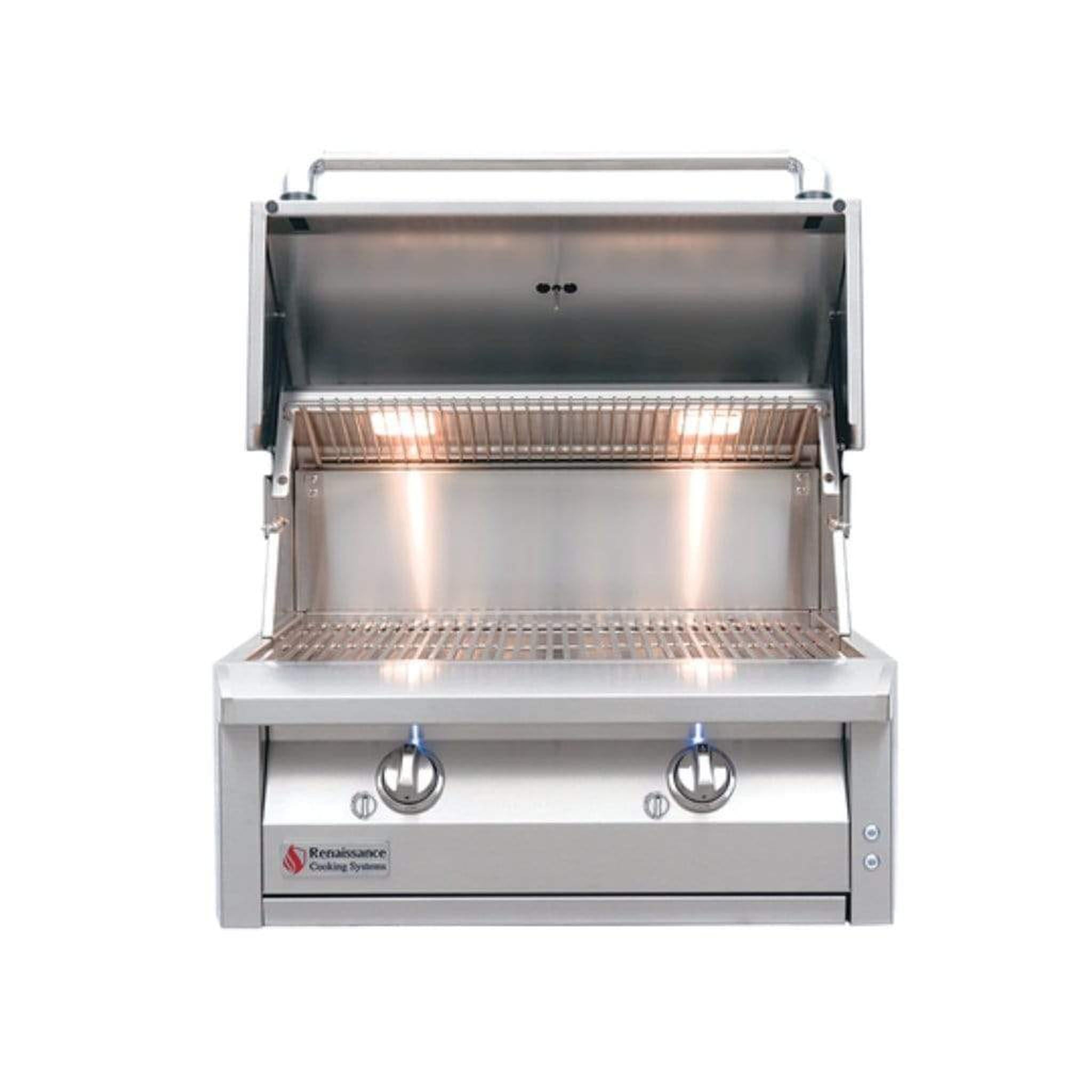 Renaissance ARG Series 30-Inch Built-In Natural Gas Grill with 2 High-Performance Burners