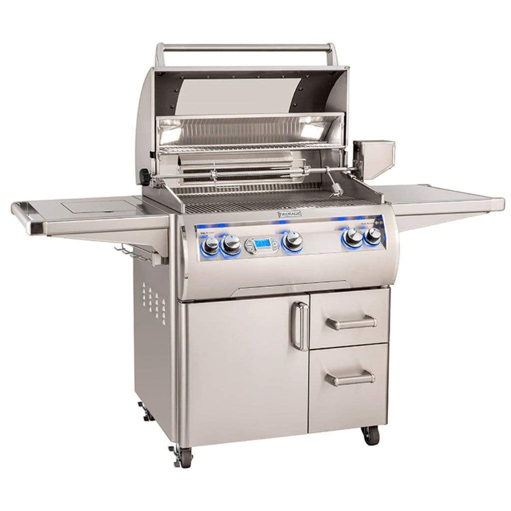 Fire Magic Echelon Diamond E660s 30-Inch 3-Burner Built-In Gas Grill with Side Burner, Rotisserie, and Digital Thermometer