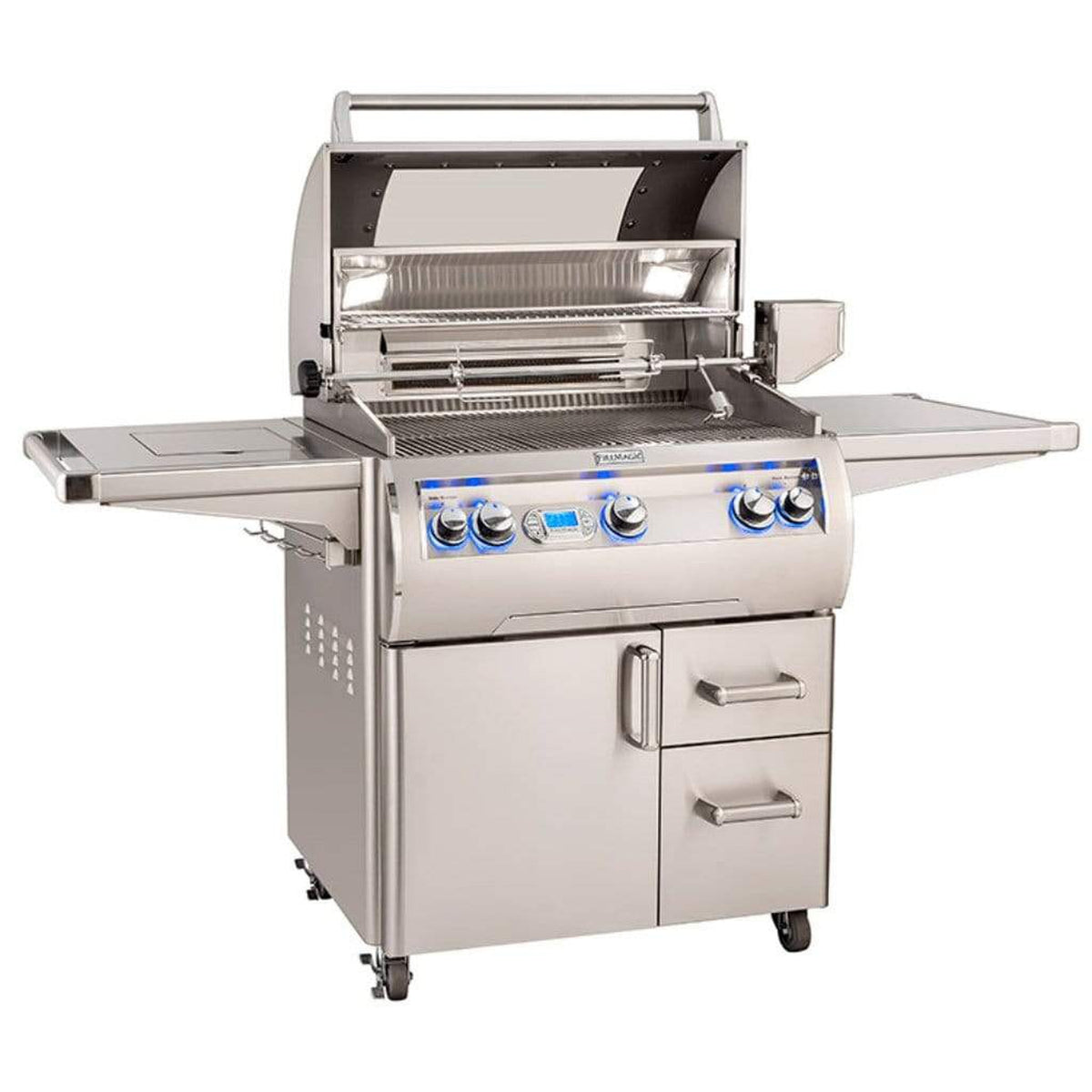 Fire Magic Echelon Diamond E660s 30-Inch 3-Burner Built-In Gas Grill with Side Burner, Rotisserie, and Digital Thermometer