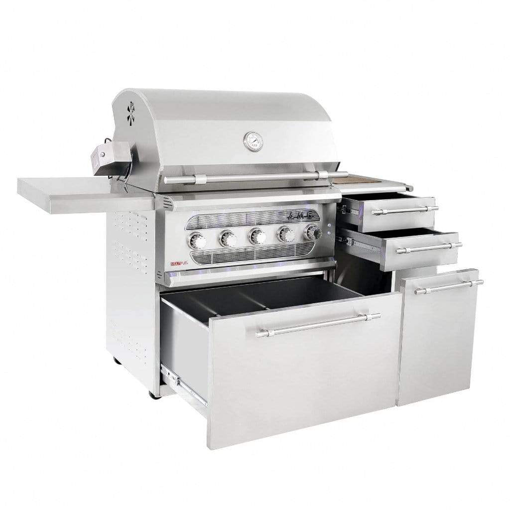 American Made Grills by Summerset Muscle Series 36-Inch Freestanding Hybrid Gas and Charcoal Grill