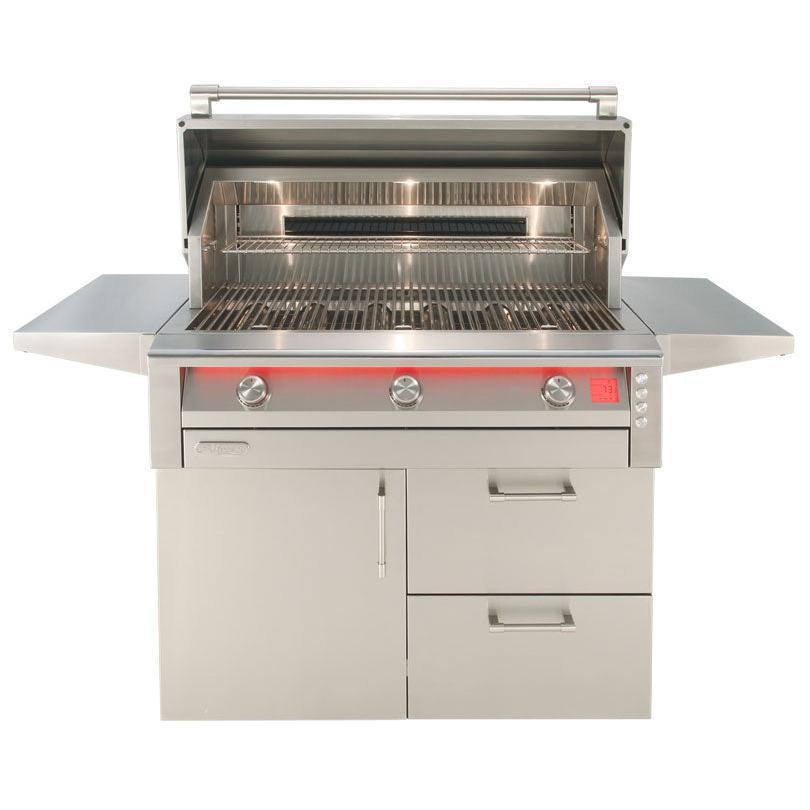 Alfresco Intelligent Professional Series 42-Inch 3-Burner Natural Gas Grill with Deluxe Cart - Light Green Gloss Finish