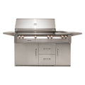 Alfresco Luxury Deluxe 56-Inch Signal Grey Gloss Liquid Propane Grill with SearZone, Sideburner, and Refrigerated Cart