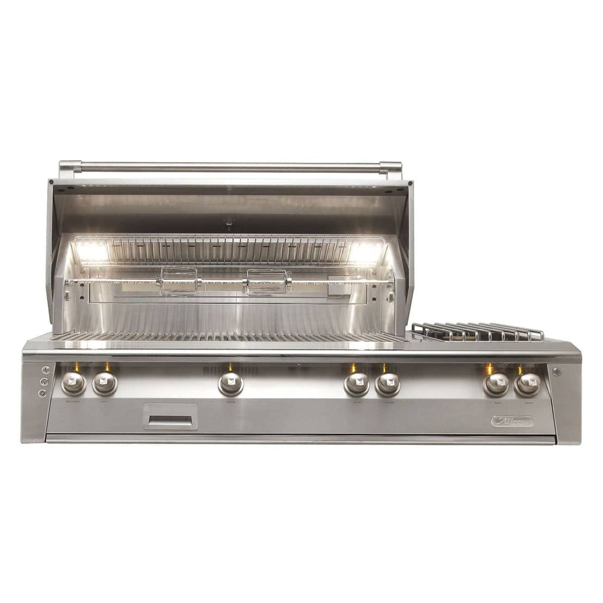 Alfresco Luxury Deluxe 56-Inch Natural Gas Grill Head with Side Burner, Blue Lilac Gloss Finish, 3-Burner System with 20K BTU Side Burner