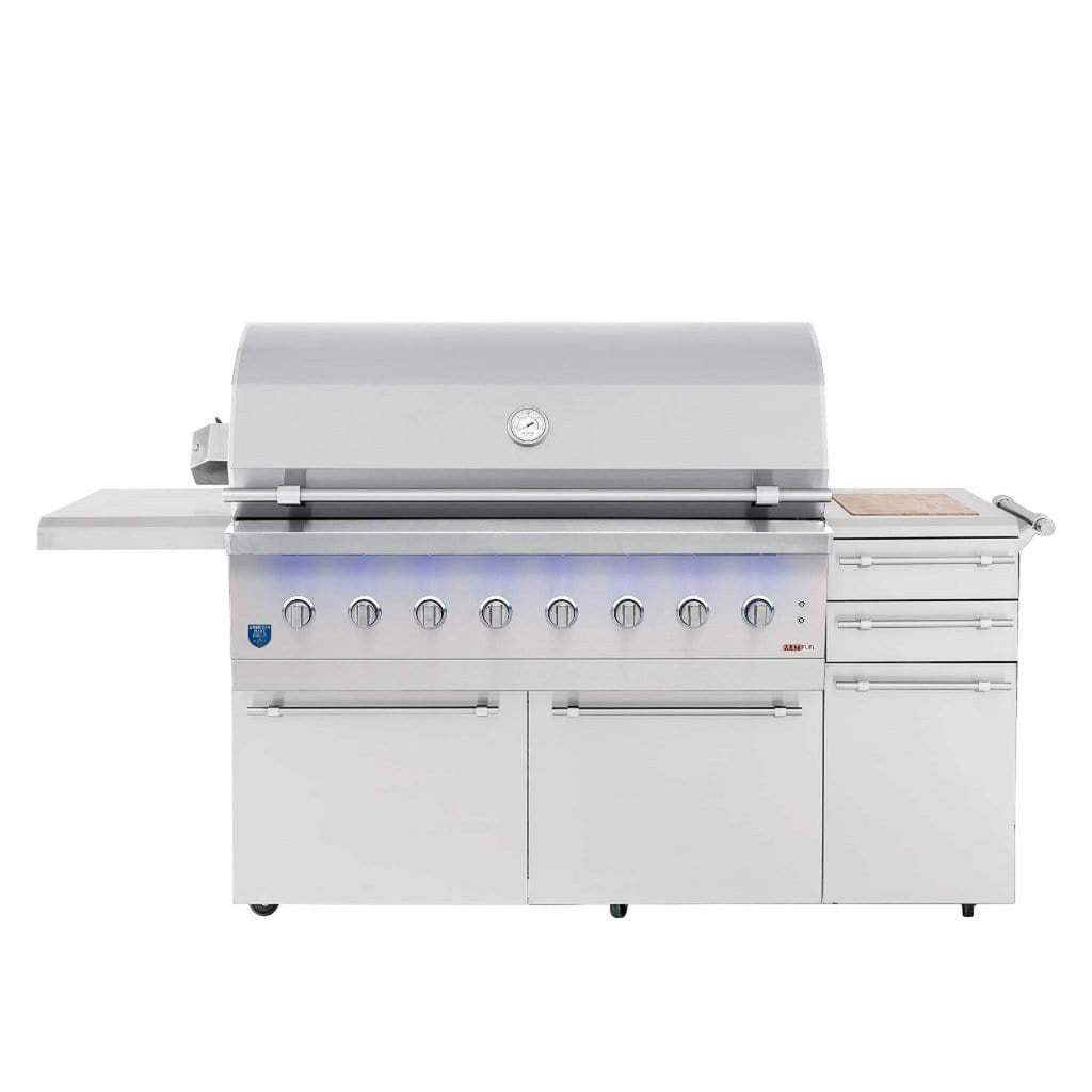 Summerset Encore Series 54-Inch 8-Burner American Made Freestanding Hybrid Gas Grill