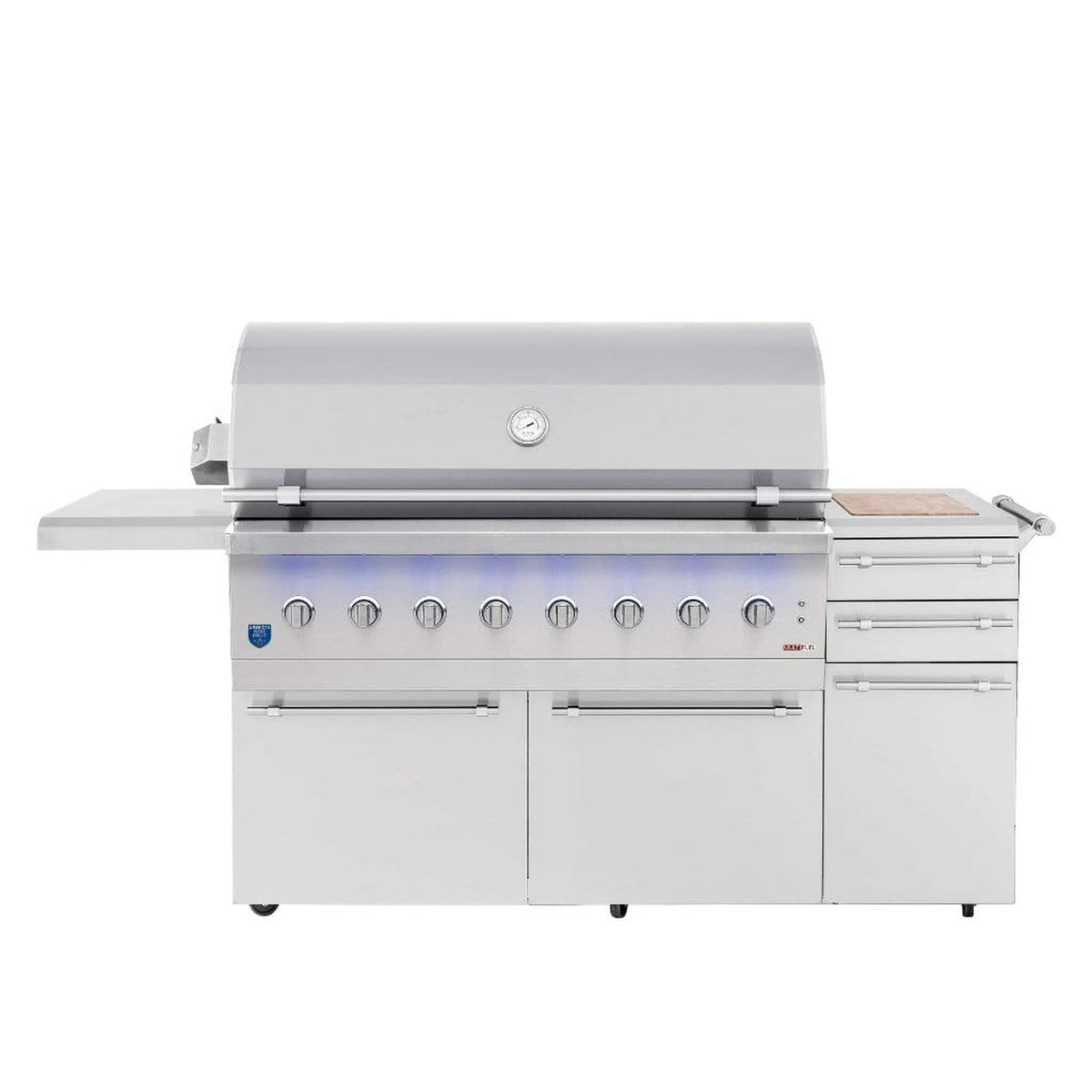 Summerset Encore Series 54-Inch 8-Burner American Made Freestanding Hybrid Gas Grill