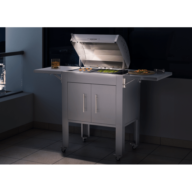 Kenyon Signature 60-Inch 2-Burner Freestanding 240V Electric Grill with IntelliKEN Touch Control and Carbon Fiber Lid