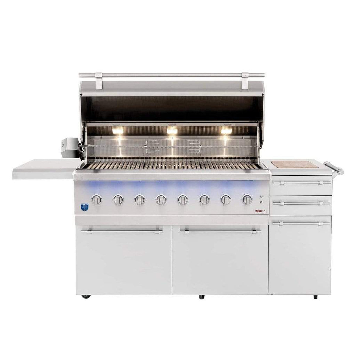 Summerset Encore Series 54-Inch 8-Burner American Made Freestanding Hybrid Gas Grill