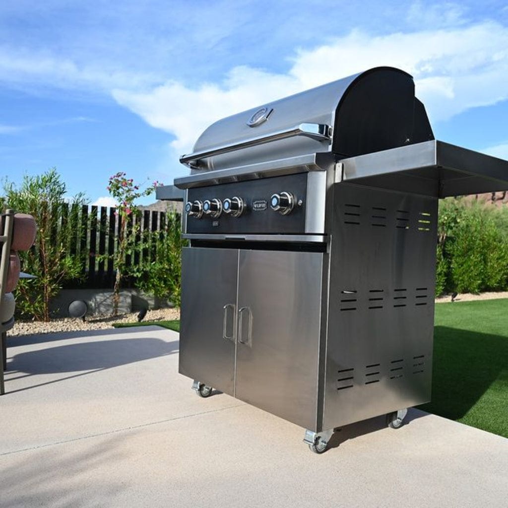 Wildfire Ranch Pro 36-Inch Built-In Natural Gas Grill with Premium Stainless Steel Cart