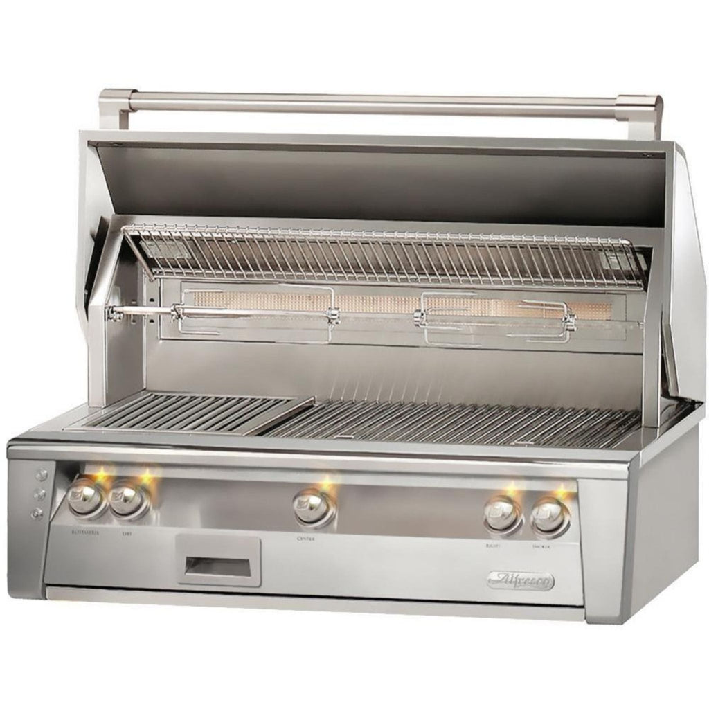 Alfresco Luxury 42-Inch Natural Gas Grill Head with SearZone, 2 Burners and 1 Sear Burner, Blue Lilac Gloss Finish