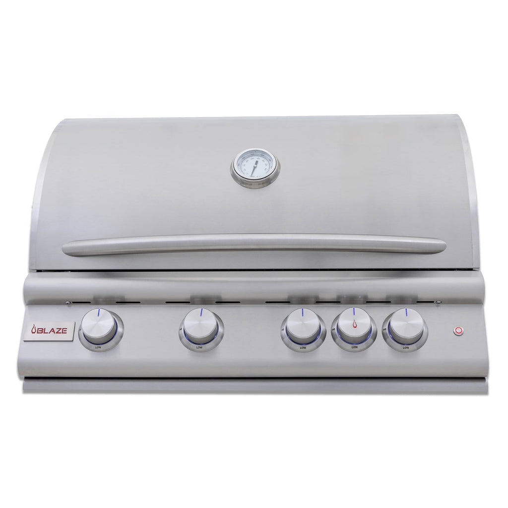 Blaze Premium LTE+ 32-Inch 4-Burner Freestanding Propane Gas Grill with Rear Infrared Burner and Integrated Lighting System