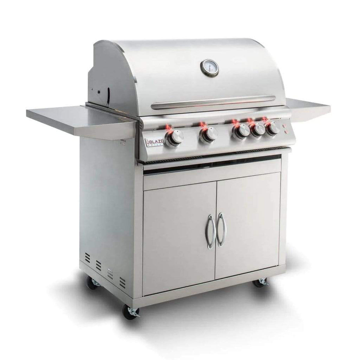 Blaze Premium LTE 32-Inch 4-Burner Marine-Grade Stainless Steel Freestanding Gas Grill with Rear Infrared Burner and Integrated Grill Lights