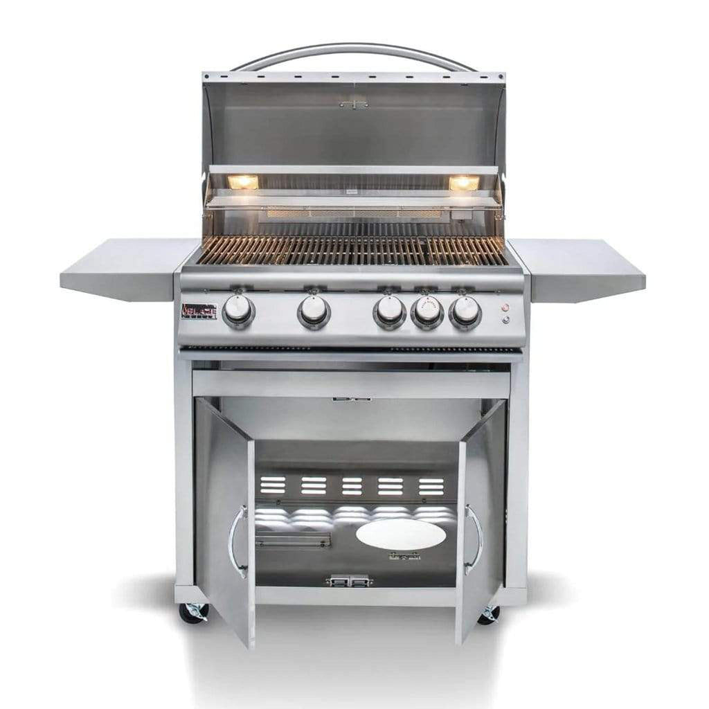 Blaze Premium LTE 32-Inch 4-Burner Marine-Grade Stainless Steel Freestanding Gas Grill with Rear Infrared Burner and Integrated Grill Lights