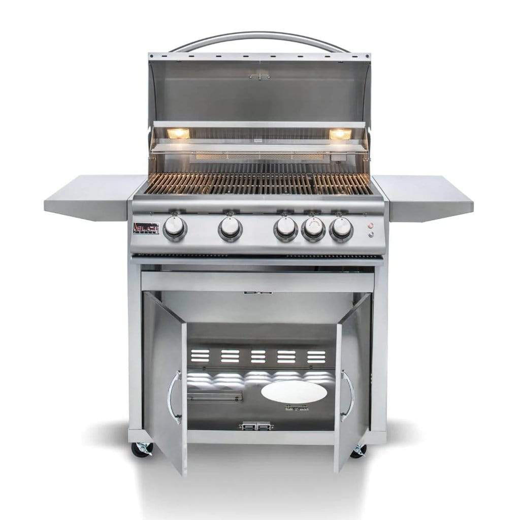 Blaze Premium LTE 32-Inch 4-Burner Marine-Grade Stainless Steel Freestanding Gas Grill with Rear Infrared Burner and Integrated Grill Lights