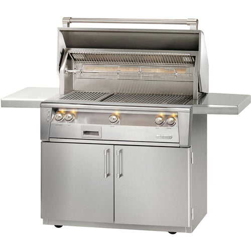 Alfresco 42-Inch Luxury 3-Burner Liquid Propane Grill with Cart, Jet Black Matte Finish