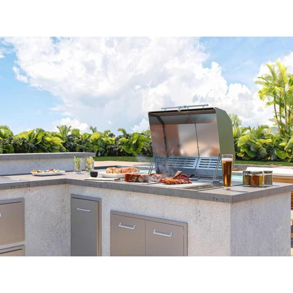 Kenyon Texan 30-Inch Built-In Electric Grill, 2-Burner Split-Lid with Precision Touch Control, 208V