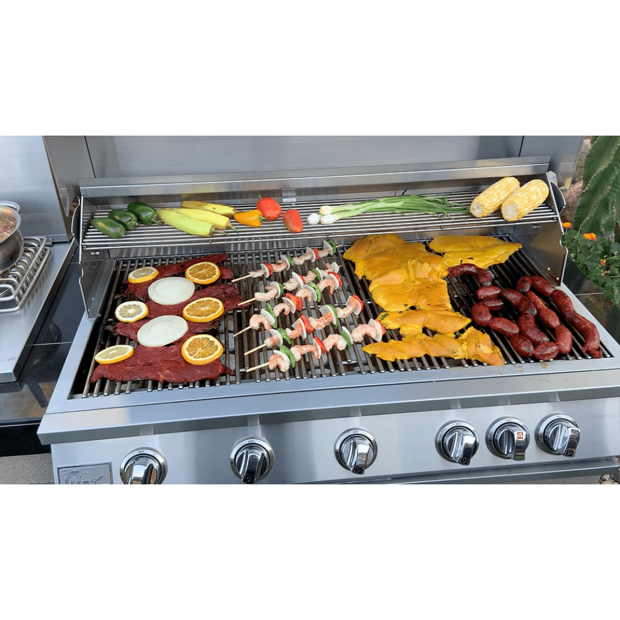 Kokomo Classic 40-Inch 5-Burner Freestanding Natural Gas BBQ Grill with Storage Cart