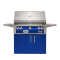 Alfresco 30-Inch Ultramarine Blue Gloss Natural Gas Grill with SearZone and Cart