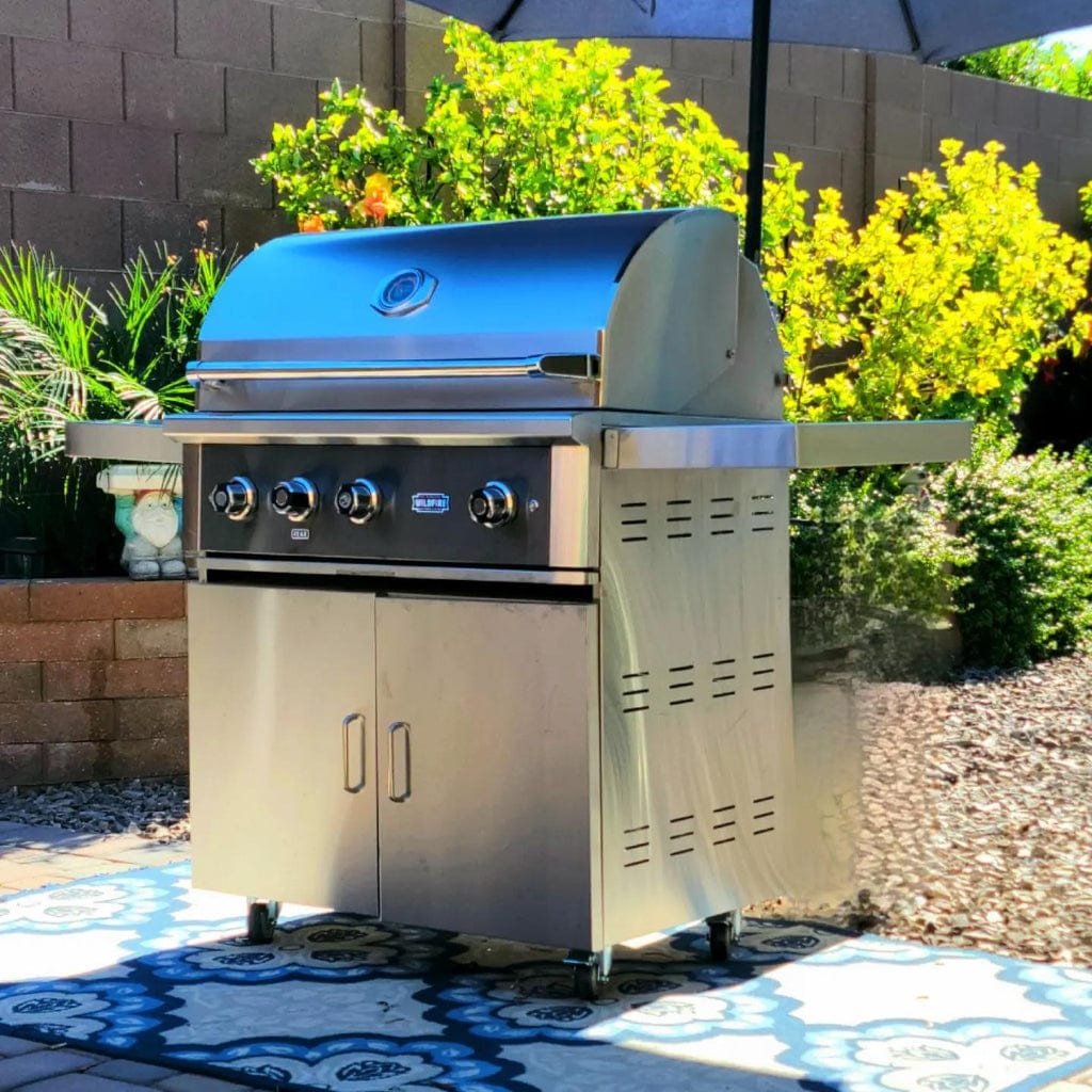 Wildfire Ranch Pro 36-Inch Built-In Natural Gas Grill with Premium Stainless Steel Cart